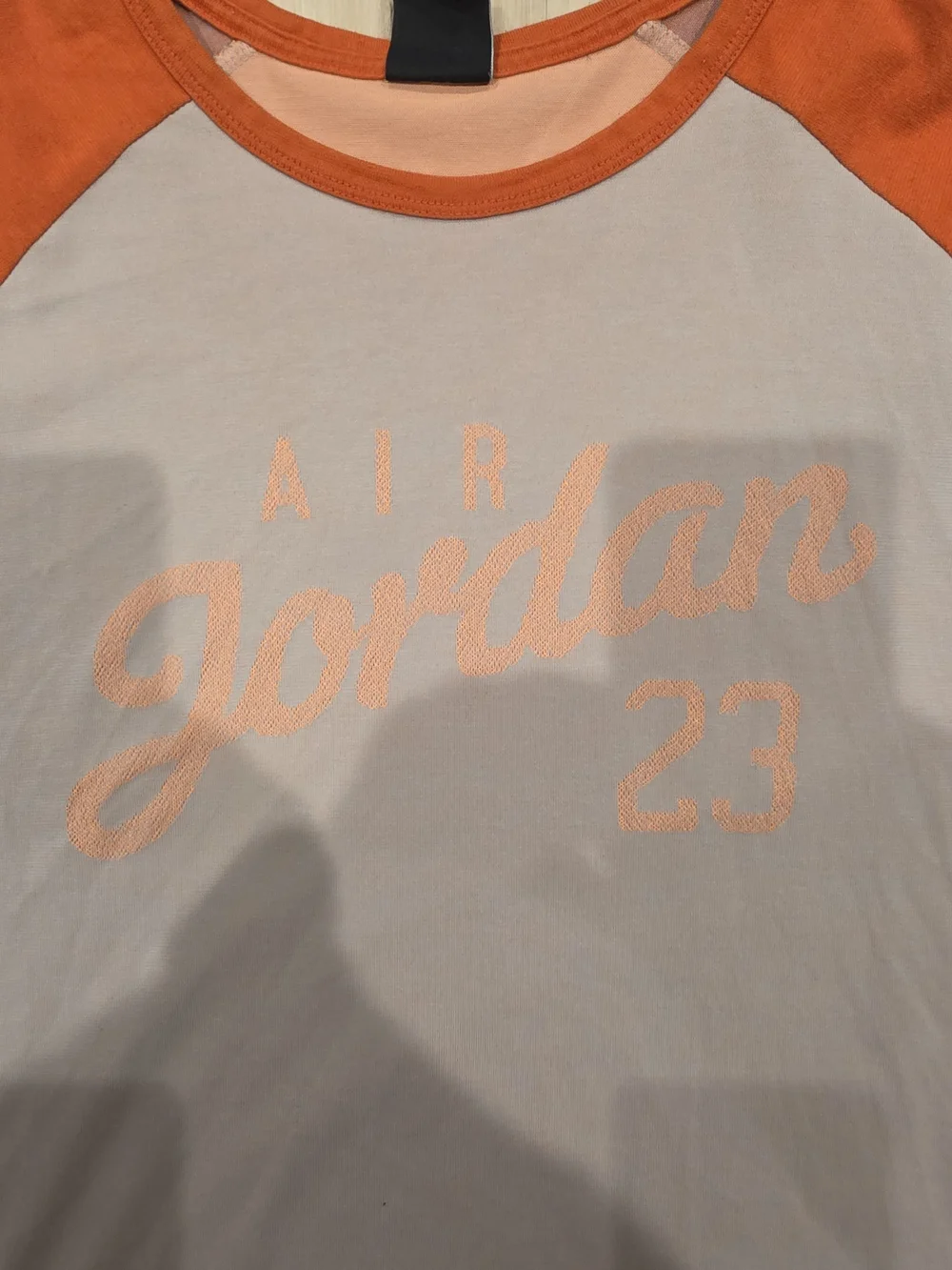 Jordan Crewneck Tee in Orange and Light Gray